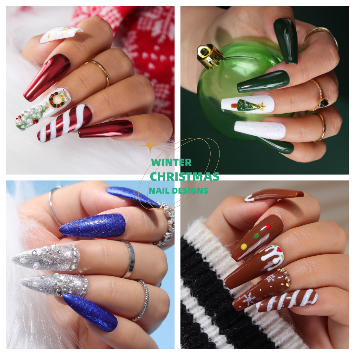 Chic Christmas nail art designs - Festive nail art ideas