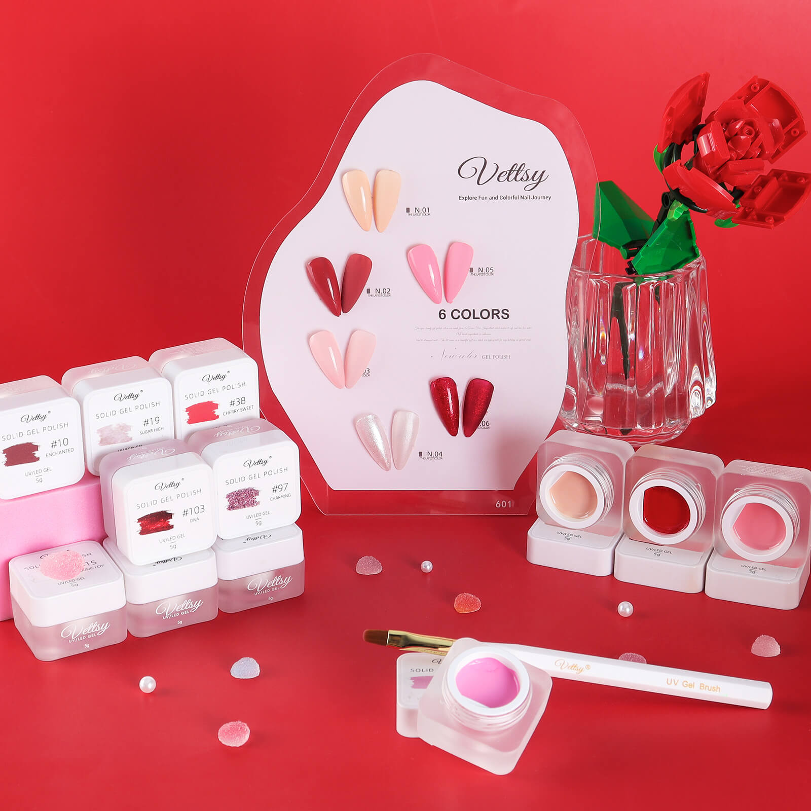 Vettsy Valentine Soft Polymer Flakes Clay Charms