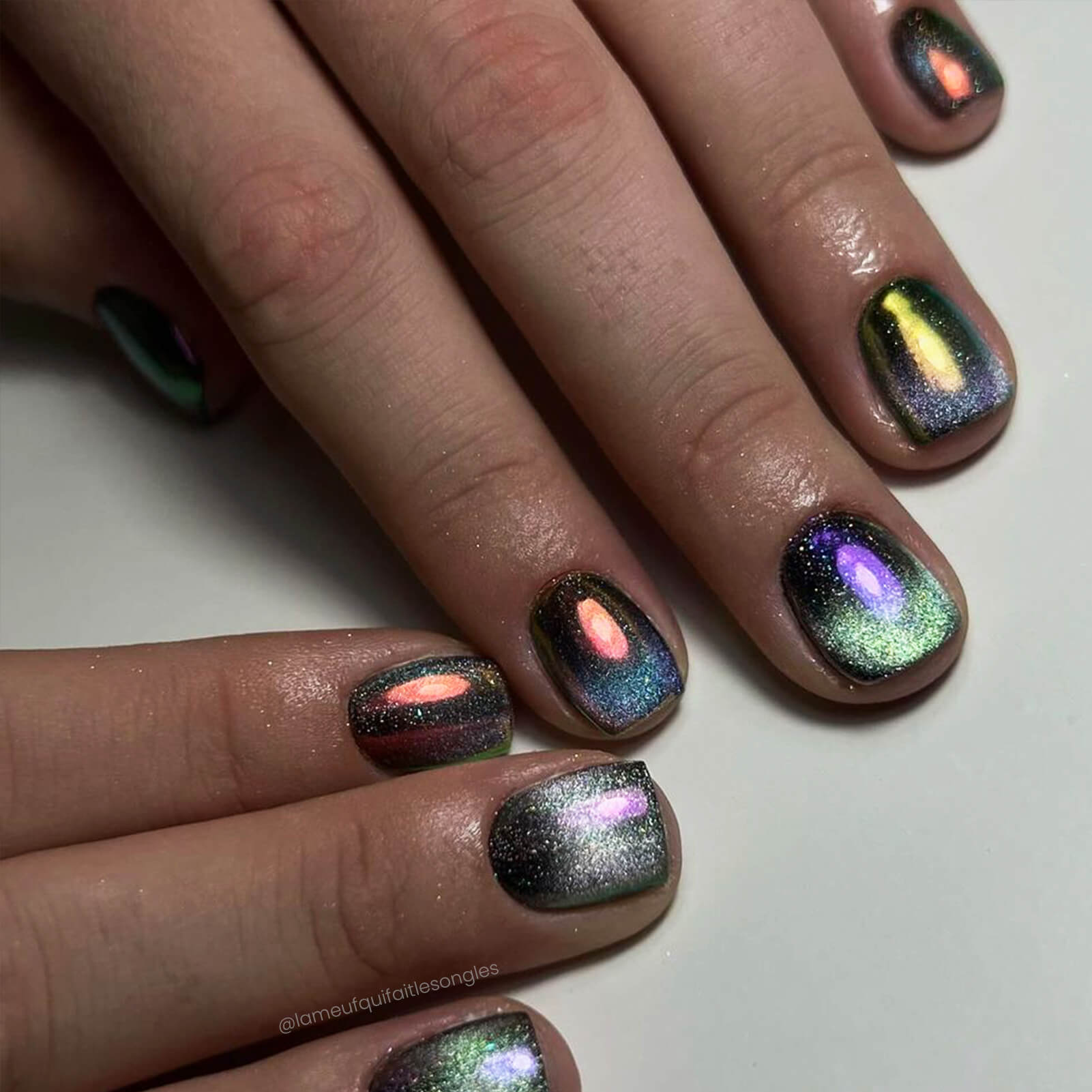 Vettsy Nail Art Chrome Powder-Purple Mirror Nails