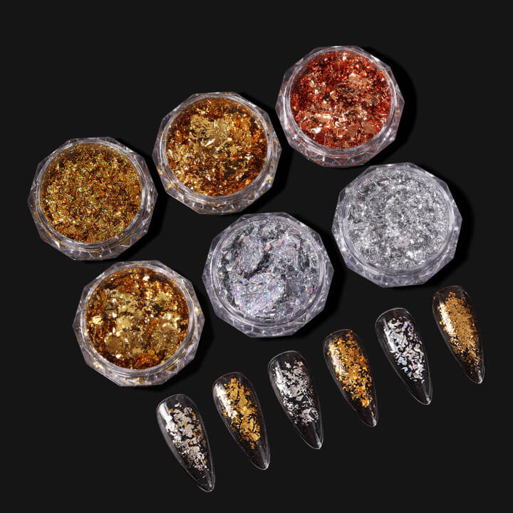 gold-silver-holo-foil-flakes-nail-art-foil-set
