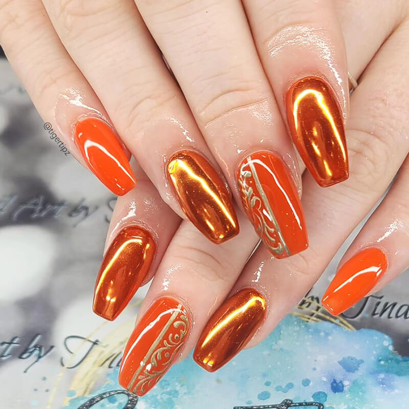 Cute Summery Orange Nail Art // Talonted Lex Nails