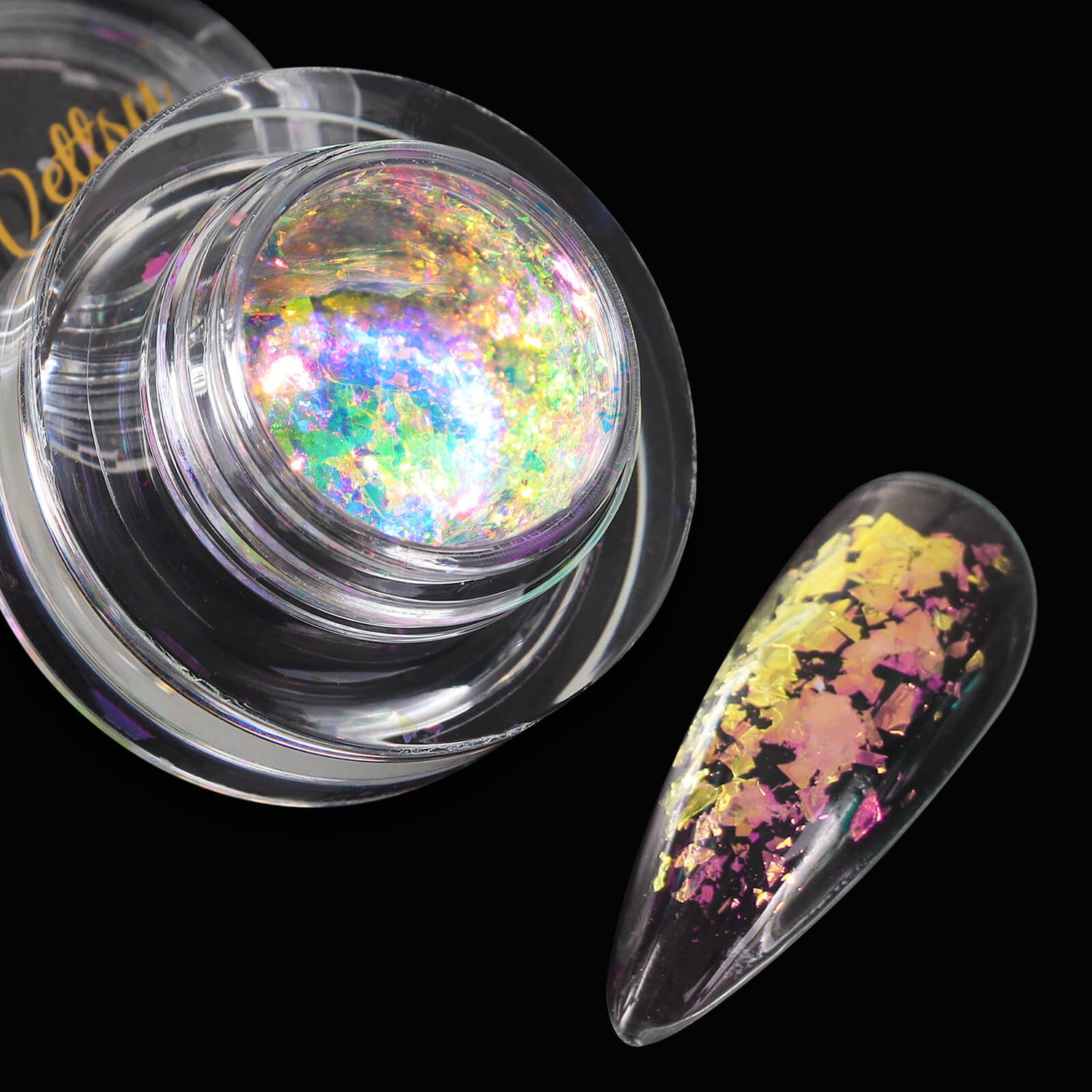      neon-nail-art-opal-flakes-mermaid