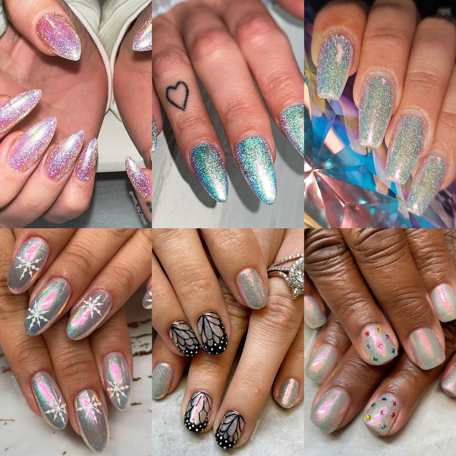 reflective-glitter-nail-trend-set-shiny-chrome-nail-designs